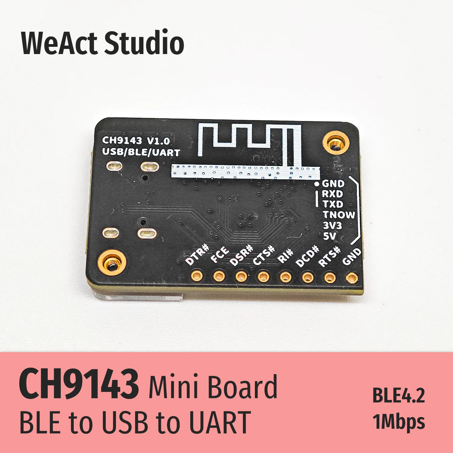 CH9143 BLE UART USB module pinout and board detail